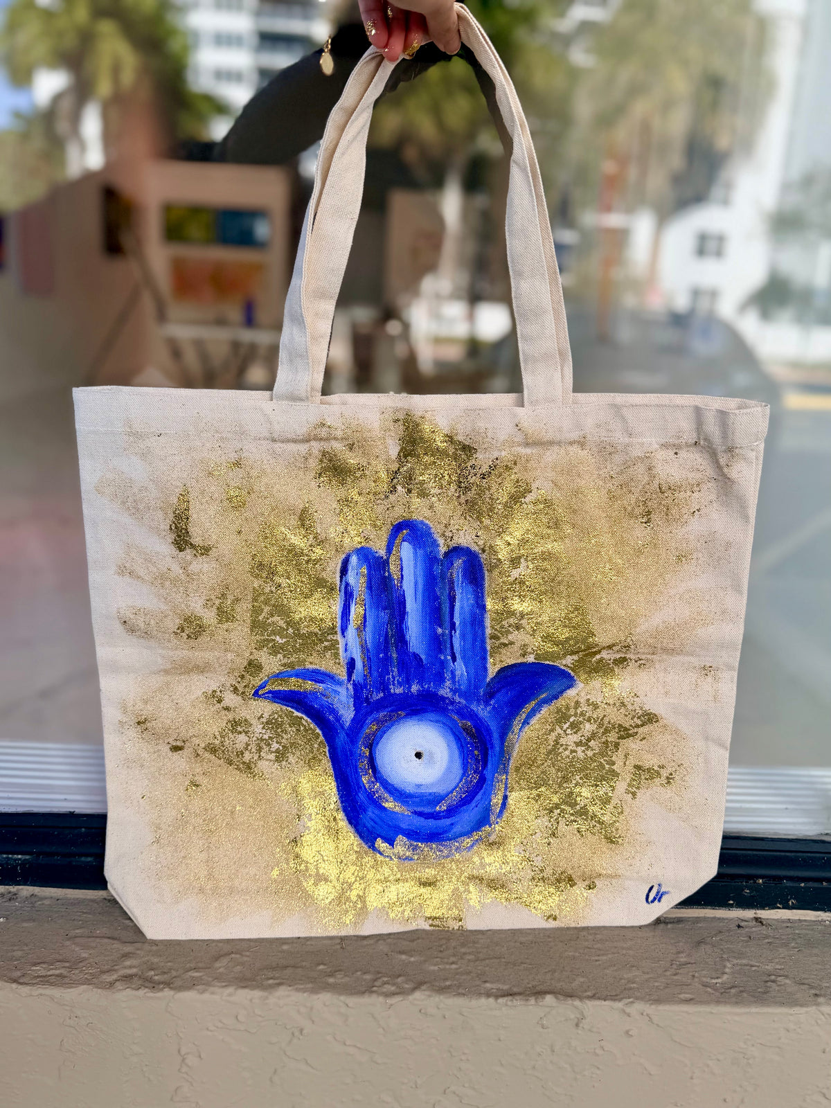Hand painted tote bag