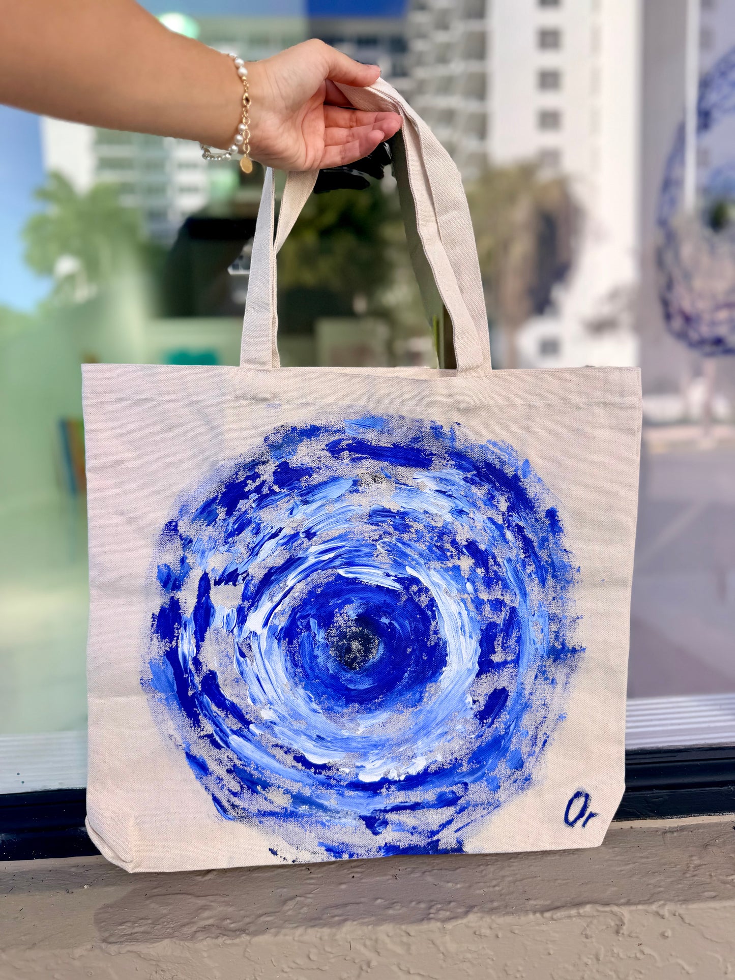 Hand painted tote bag